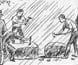 A series of illustrations showing the 8 Hours Procession and celebration. A series of illustrations showing the 8 Hours Procession and celebration.