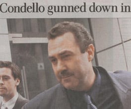 Newspaper article detailing the events leading to the murder of Mario Condello.