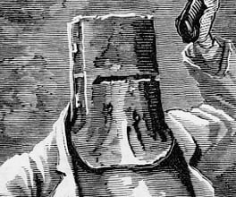 Newspaper image of an armored Ned emerging from the trees.