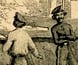 Lithograph showing Native Police officers off duty.