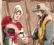 Painting showing illicit alcohol service at the back of a tent. Painting showing illicit alcohol service at the back of a tent.