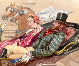 Painting of a garish wedding thrown by a wealthy digger.