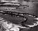 Photograph of fish traps made of rock. Photograph of fish traps made of rock.