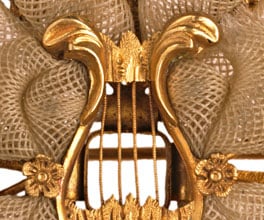 Brooch made in memory of Anne Drysdale, containing locks of her hair. Brooch made in memory of Anne Drysdale, containing locks of her hair.